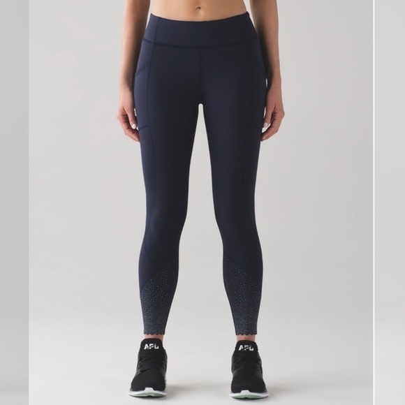 ❤️ Lululemon Tight Stuff Tight in Midnight Navy Reflective B14 - Picture 1 of 14